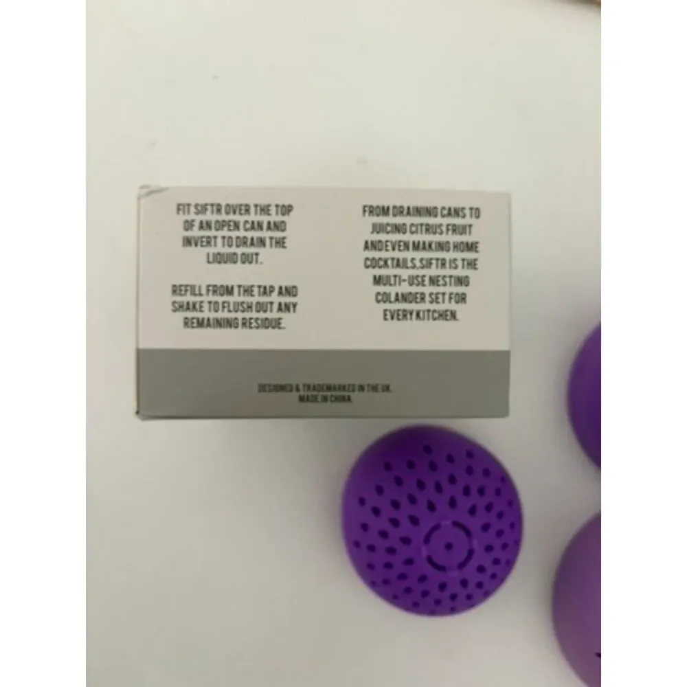 SIFTR Silicone miro-colanders for staining tinned food and more